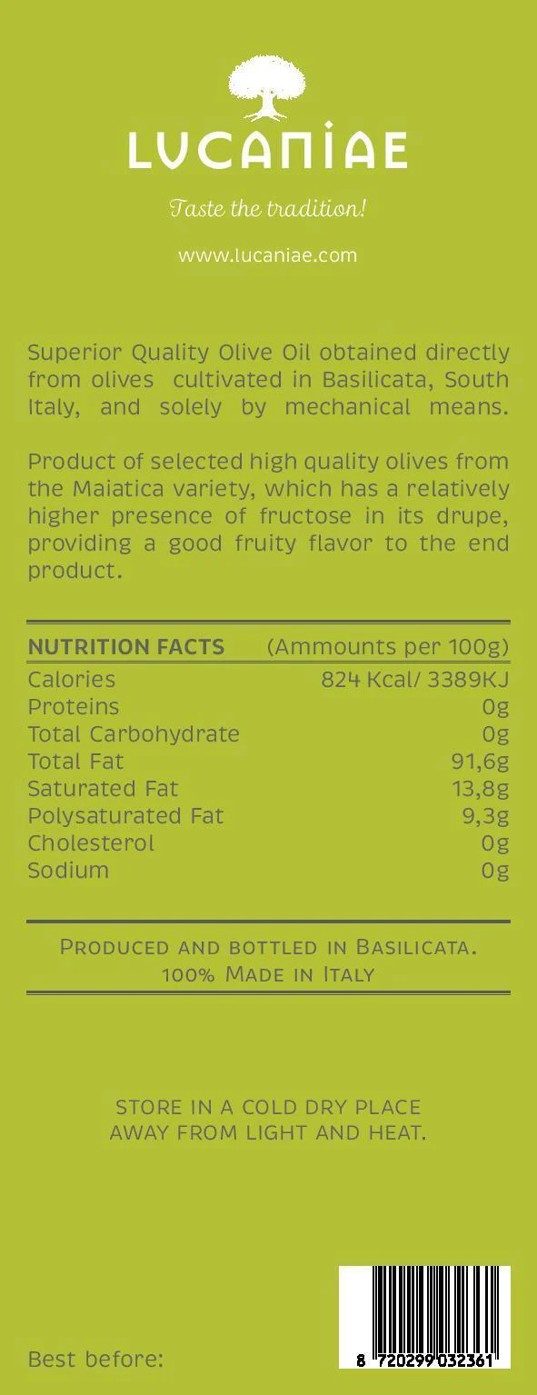 Italian Extra Virgin Olive Oil - BIO - 5 lt. (Bag-in-Box)
