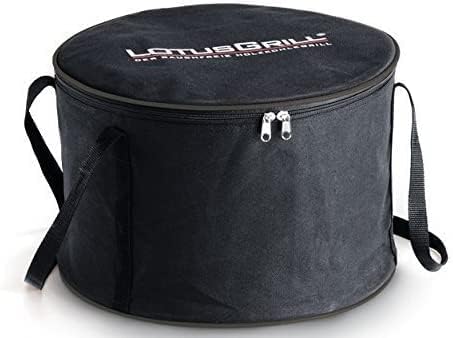LotusGrill XL Starter-Set, 1 griglia, 1 carbone di faggio da 2,5 kg, 1 pasta combustibile da 200 ml, 1 borsa per il trasporto (Black)