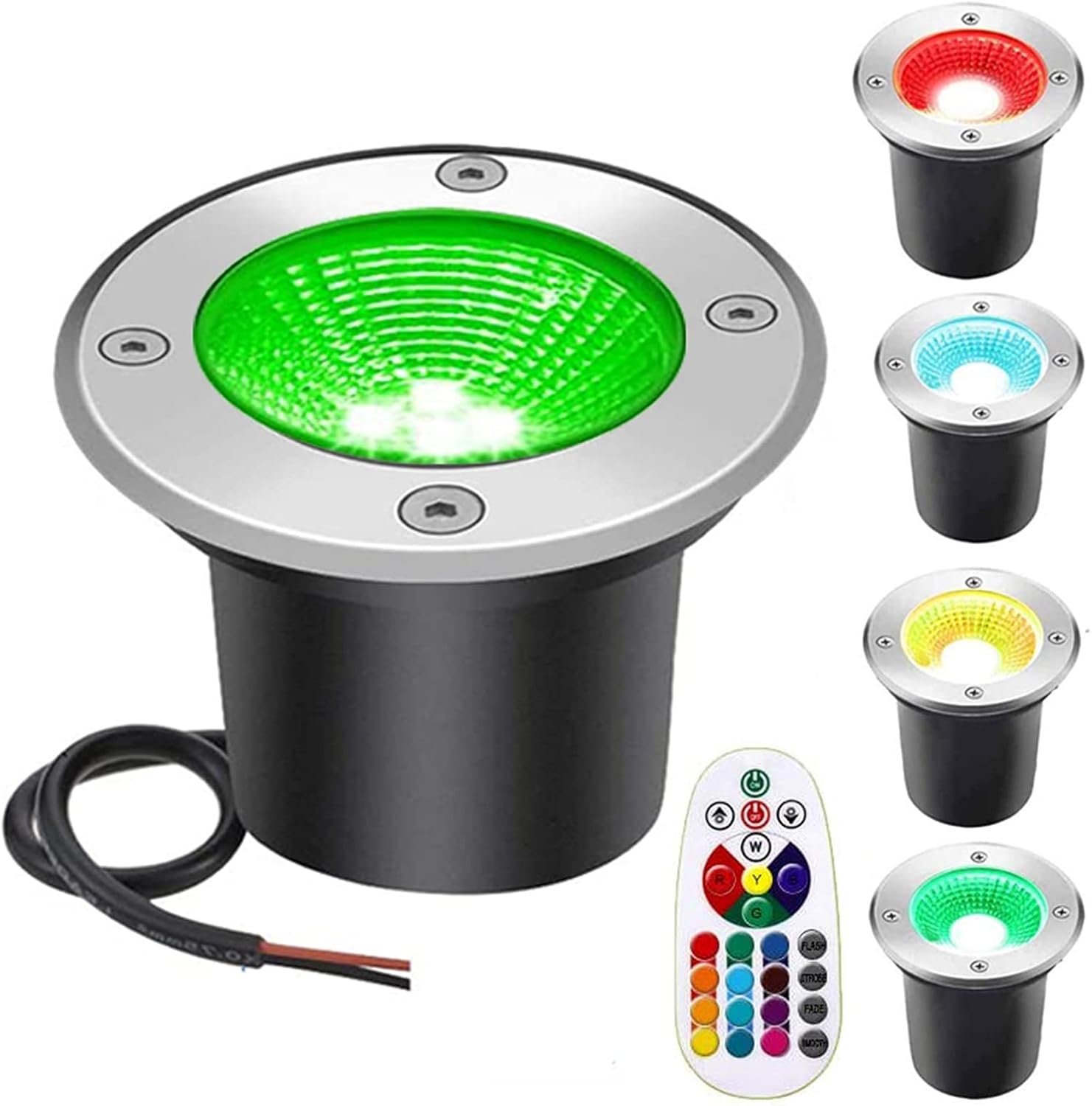 RGB-LED-Innenbeleuchtung, 6 W, wasserdicht, Landschaftsbeleuchtung, Fernbedienung, 12 V/24 V, Farbwechsel, Außenleuchten für Gärten, Terrassen und Plätze