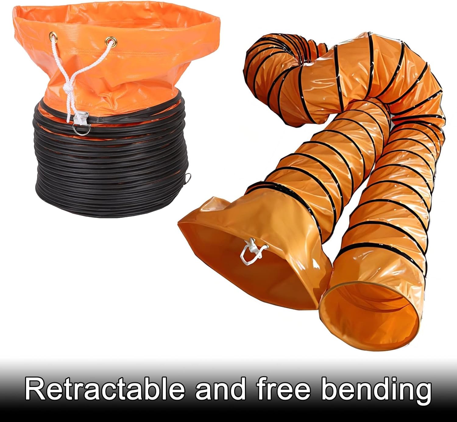 Flexible PVC-Rohrleitungen, Belüftungskanalschlauch PVC HVAC for Abluftventilator Orange Mehrere Größen(500mmx5m)