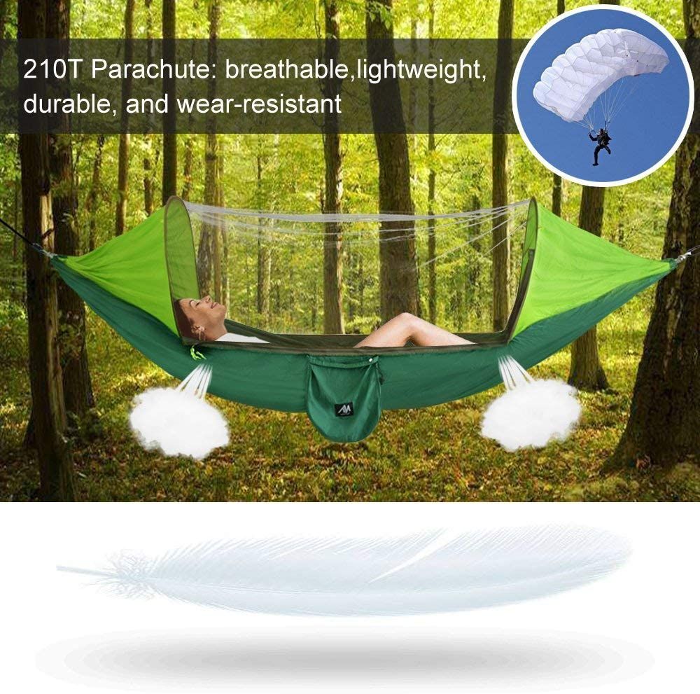 ayamaya Camping Hammock with Mosquito Net & Sunshade Cloth  Rechargeable Camping Fan with Led Light