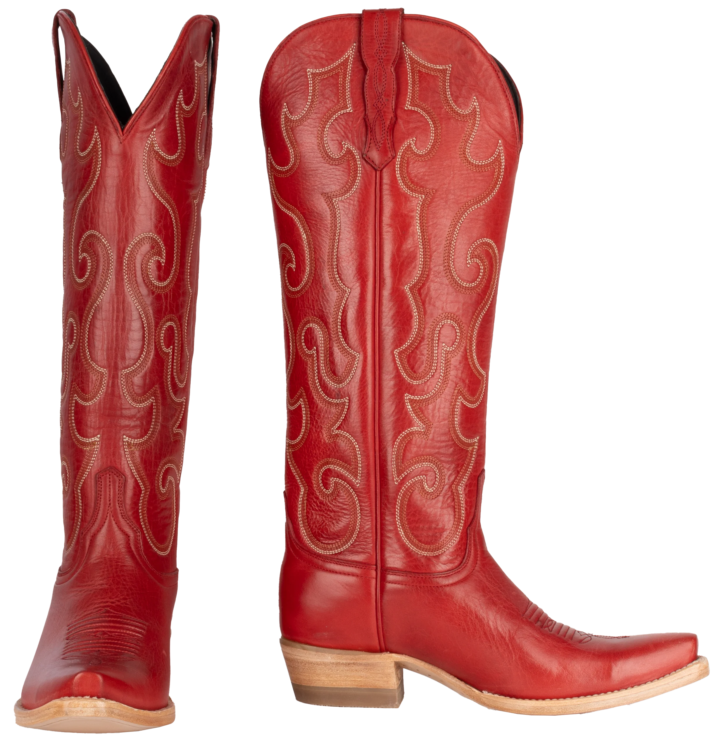 Resistol Boots Cowhide Red - Pointed Toe
