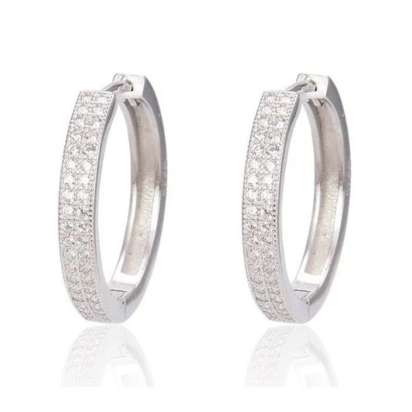 Postriebrené kruhové náušnice so zirkónmi Shiny Hoops – Eurocharms