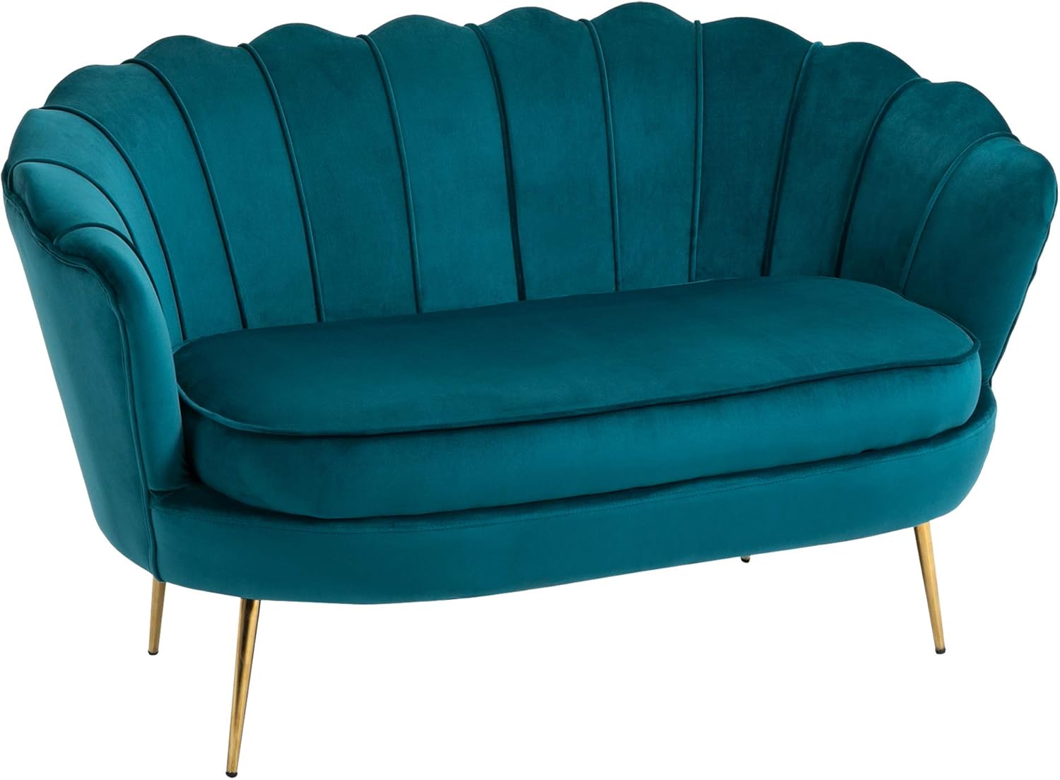 HOMCOM Divano 2 Posti in Tessuto Effetto Velluto con Braccioli, Divanetto Moderno con Seduta Imbottita, per Soggiorno e Camera da Letto, 130x77x77cm, Alzavola