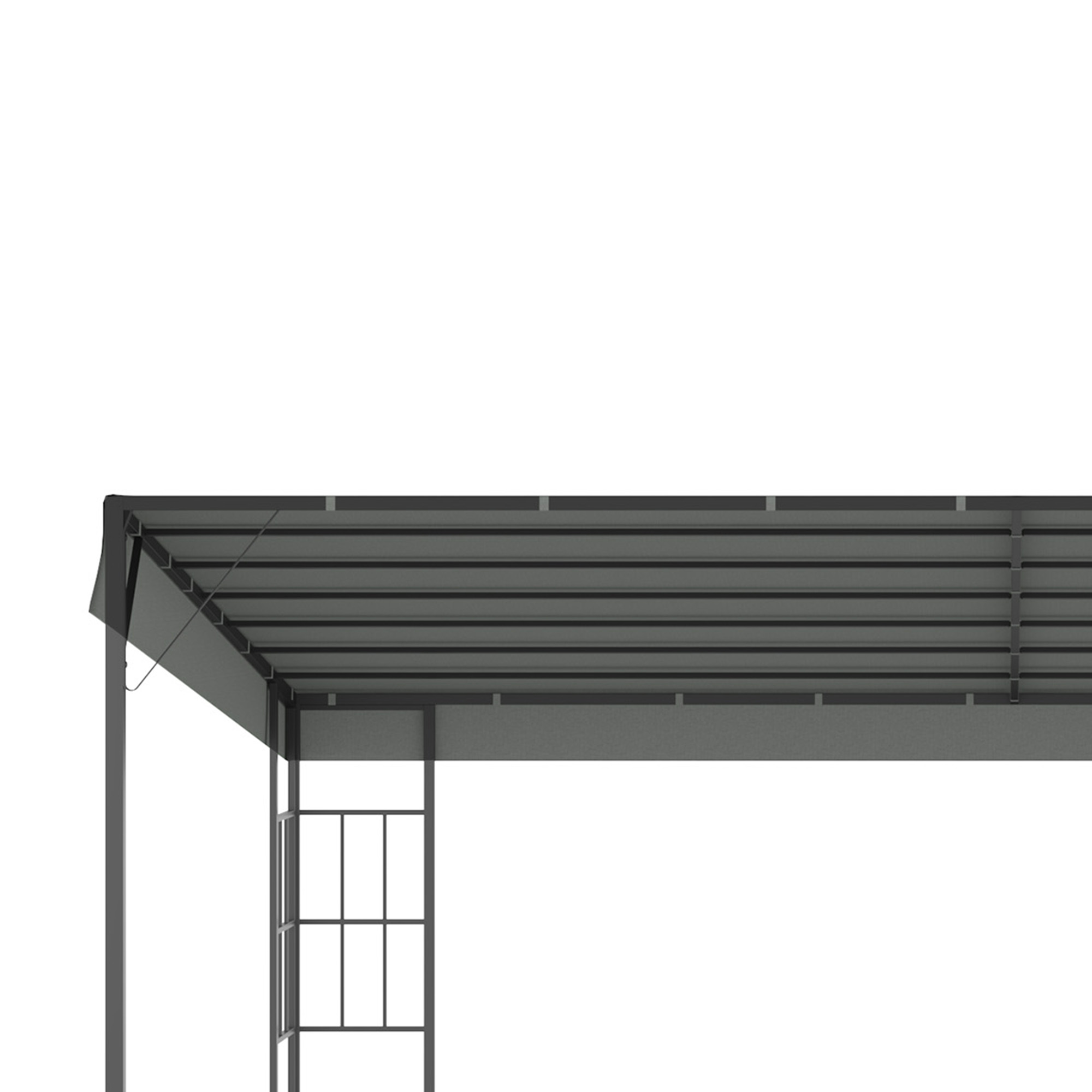 hellend dak pergola grijs+zwart 4 x 3 x 2.5m