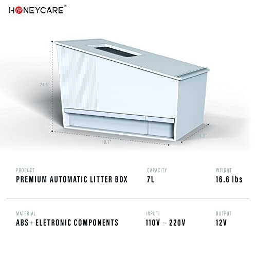 HONEY CARE Lettiera autopulente per gatti, lettiera automatica per più gatti, con APP e sistema vocale Alexa Smart Secure Control, bianco opaco : Amazon.it: Prodotti per animali domestici