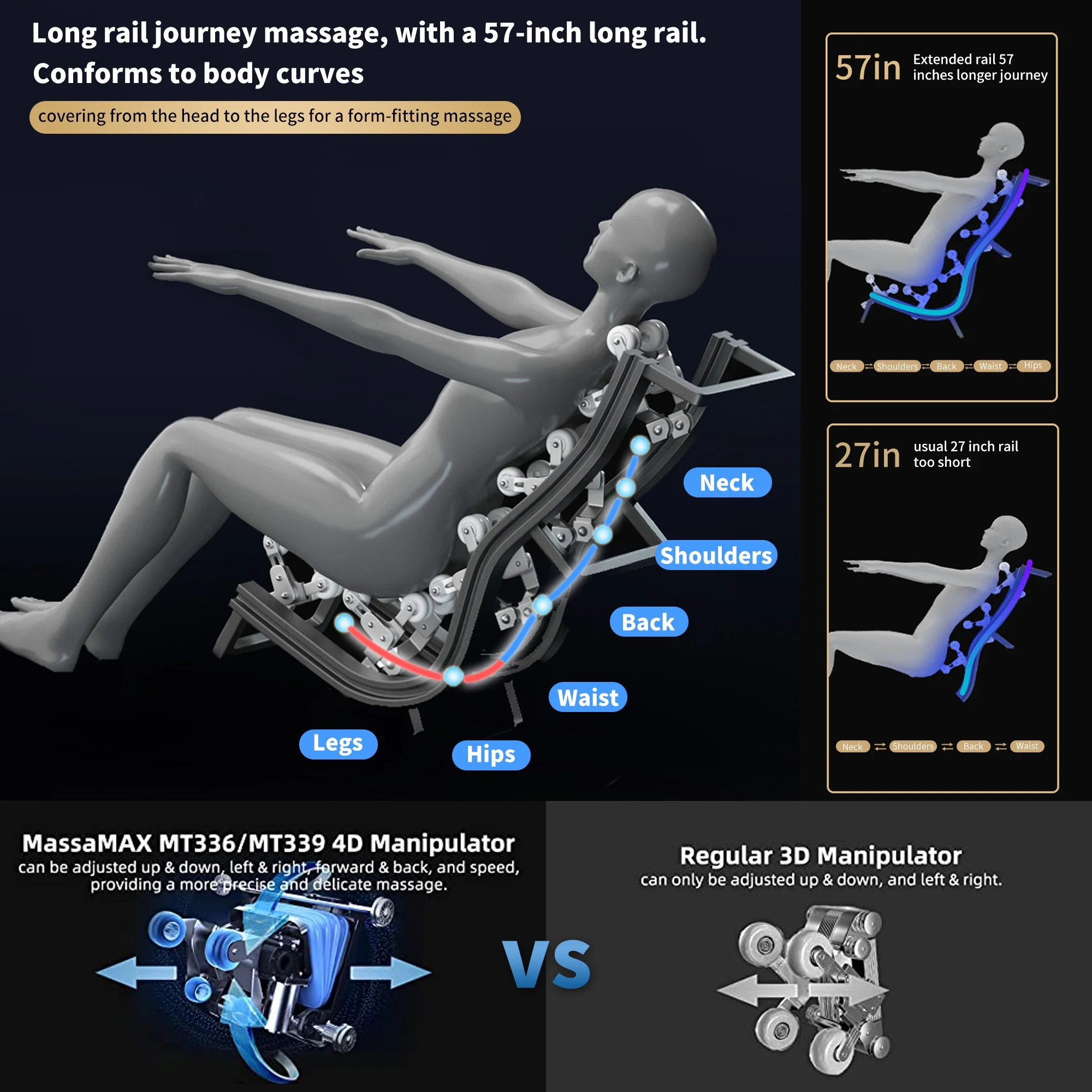 2025 4D Zero Gravity Massage Stoel ?C Shiatsu Volledig Lichaamsmassage met Spraakbesturing, SL Track en Yoga Stretch, Hoogwaardige Zwarte Leren Afwerking