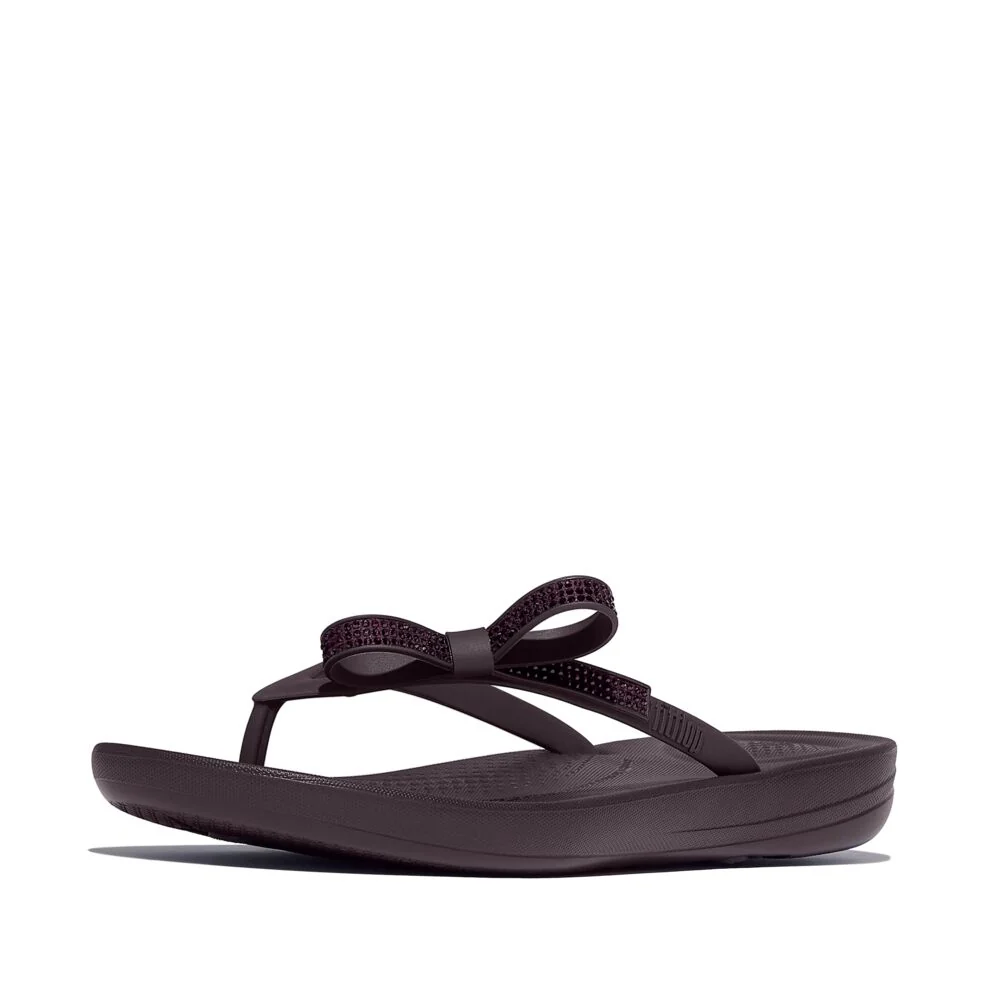 FitFlop iQushion Glitzer-Schleife Plumberry Zehensteg