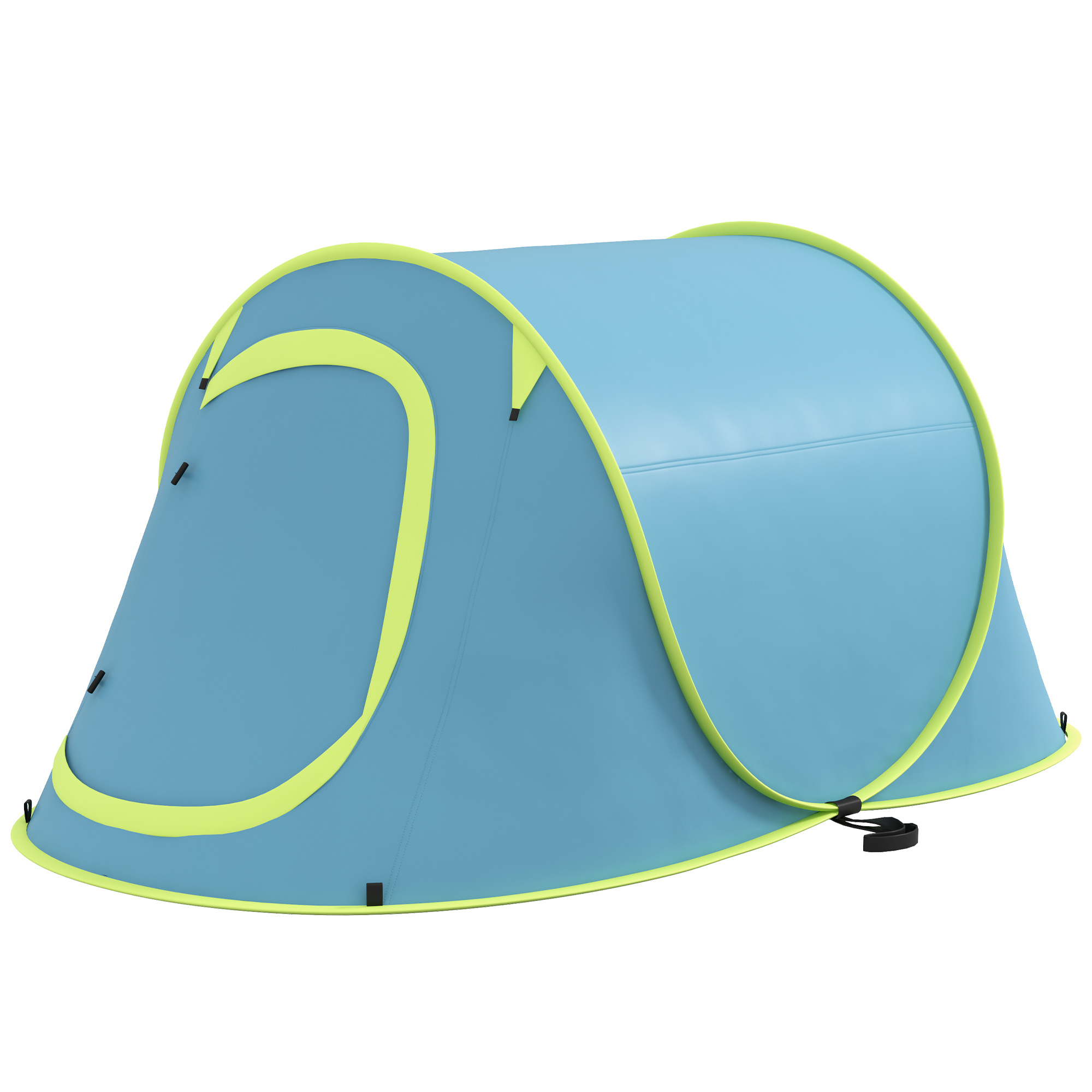 Outsunny Campingzelt für 2-3 Personen wasserdicht 2000 mm mit Tragetasche für Wanderungen 245x148x105 cm Blau