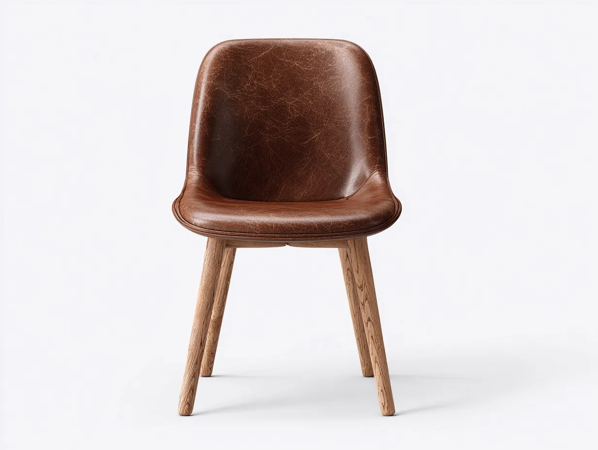 Esszimmerstühle - Kunstleder-Holz - 59x55x85 cm - Braun - Vintage