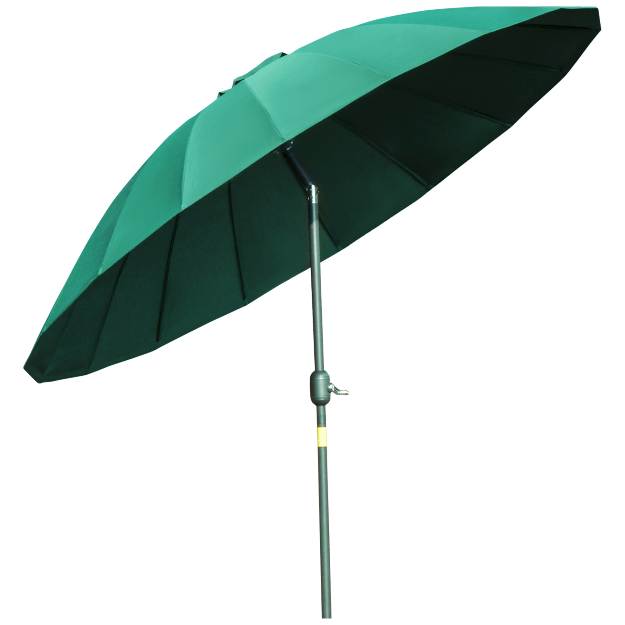 Outsunny Sonnenschirm gerade Garten-Sonnenschirm neigbar rund mit 18 Fiberglasstreben Kurbel-Metallmast Fiberglas Ø 2,5 m hochdichtes Polyester Grün