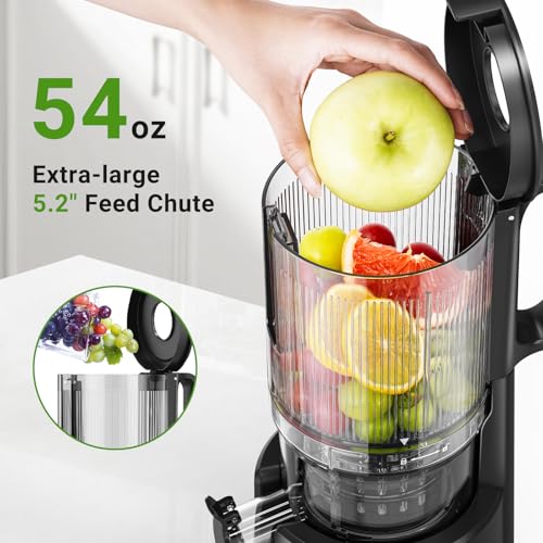 Slow Cold Press Juicer Machine: Electric Masticating Juicer Extractor Easy Clean   Whole Fruit Vegetable Juice Maker   Cold Pressed Slow Blender Juicer with Wide Large Chute Mouth: Home & Kitchen