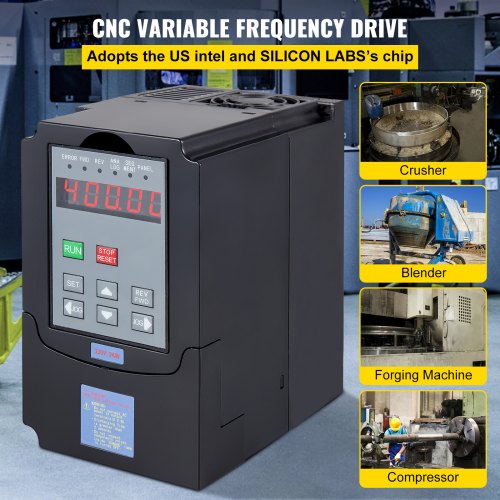 VEVOR Converter Frequenzumrichter 3 Kw Vfd Frequenzumrichter 220V Wechselrichter für Drehmaschinen Fräsmaschinen Lkw Krane Pumpen und Förderer