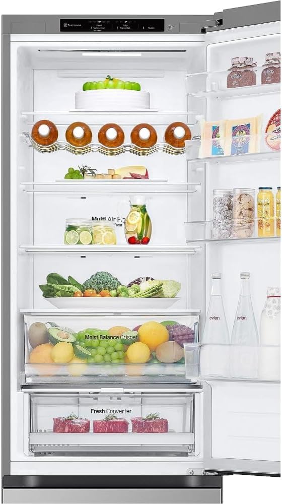 LG GBV22NCCEP Kühl-/Gefrierkombination – Smart Inverter Compressor, Total No Frost, Modern Flat Door Design, Matt Schwarz Metallic, Energieeffizienz A