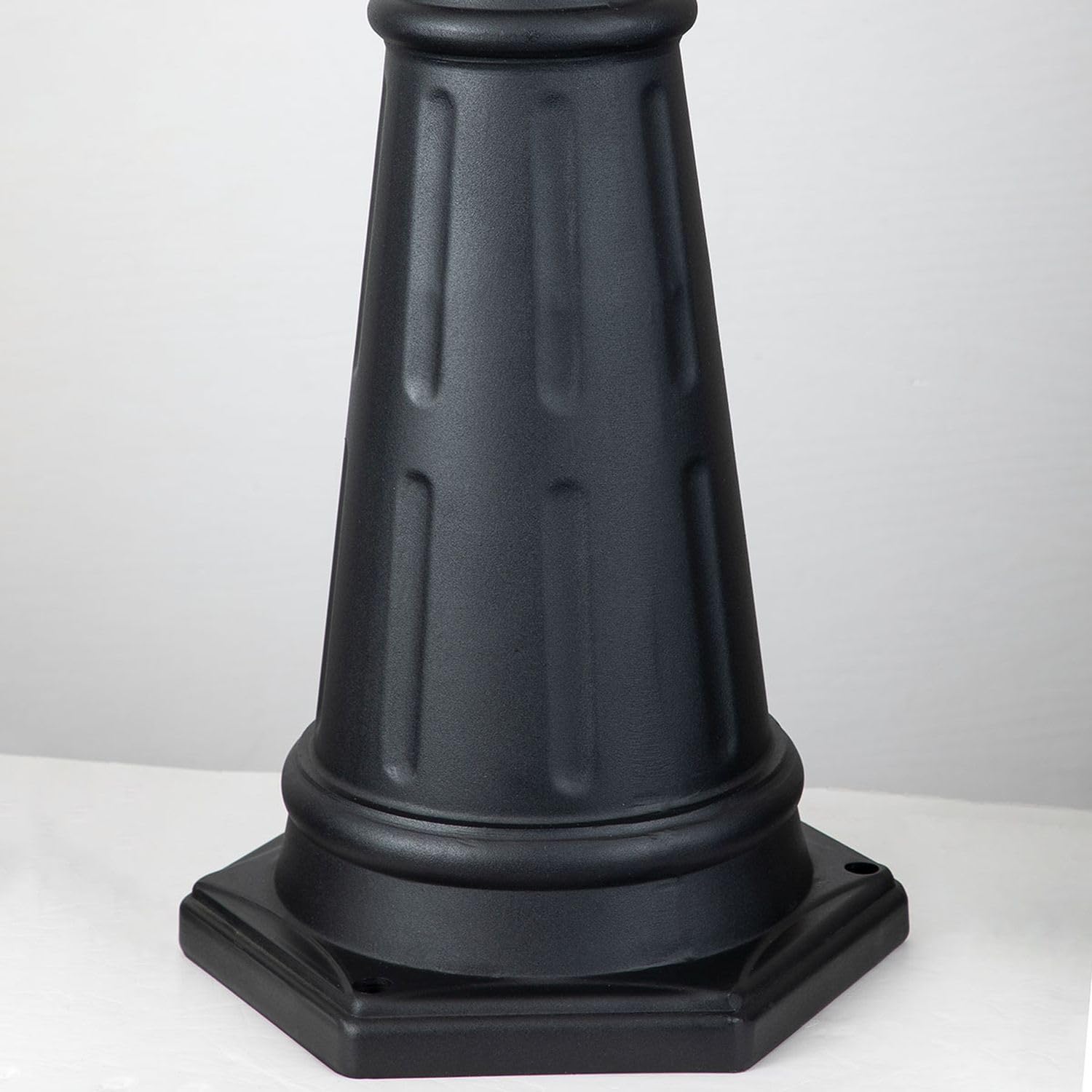Licht-Erlebnisse Stehleuchte außen 246,5 cm hoch IP44 Glas Aluminium Schwarz Rustikal Wegeleuchte aussen Garten Außenlampe Straßenlaterne Mastleuchte
