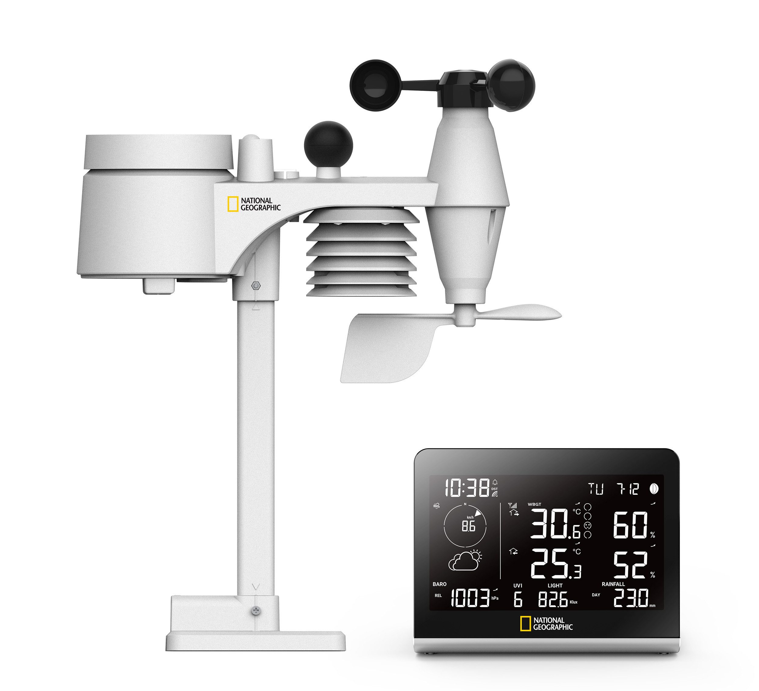 Wetterstation NATIONAL GEOGRAPHIC Funkwetterstation SC mit 8-in-1-Außensensor und F…