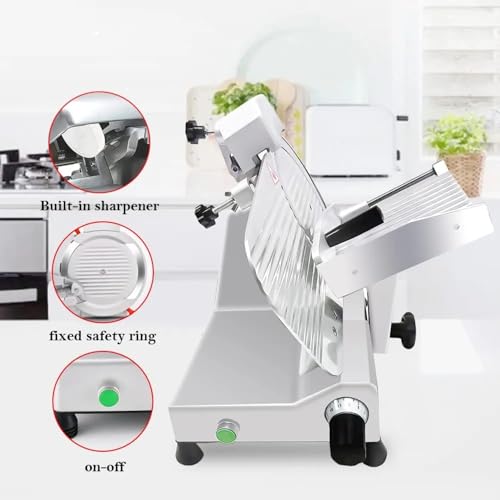 VACSAX Affettatrice Elettrica per Gastronomia, Affettatrice per Carne, Lama in Acciaio da 10