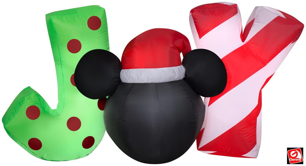 Gemmy 5&prime; Airblown Inflatable Christmas Mickey Mouse JOY Sign with LED Lights, Indoor/Outdoor Decor