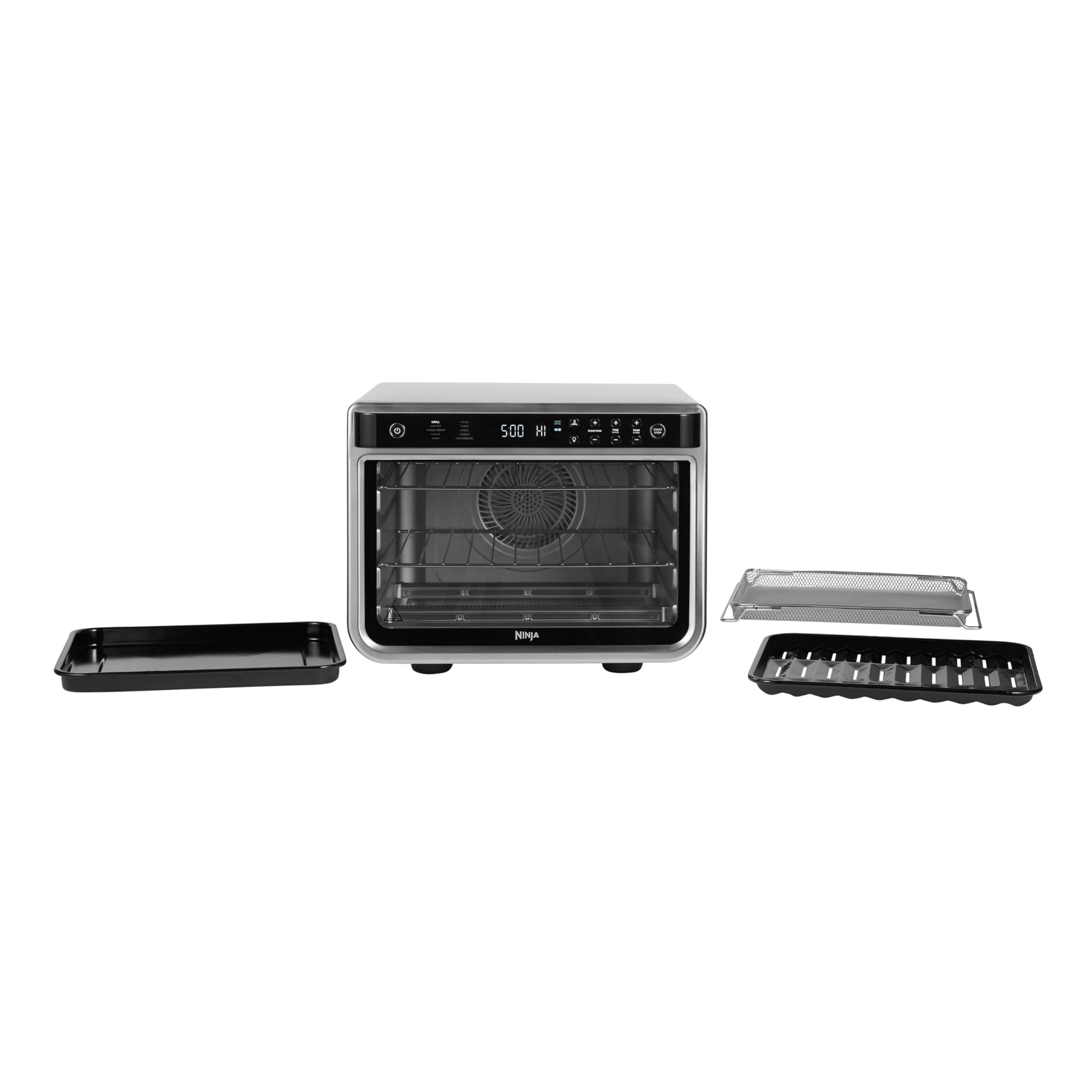 10-in-1 Multifunktionsofen 29 l Mini-Ofen mit Air Fry Grillen und Backen Silber-Schwarz