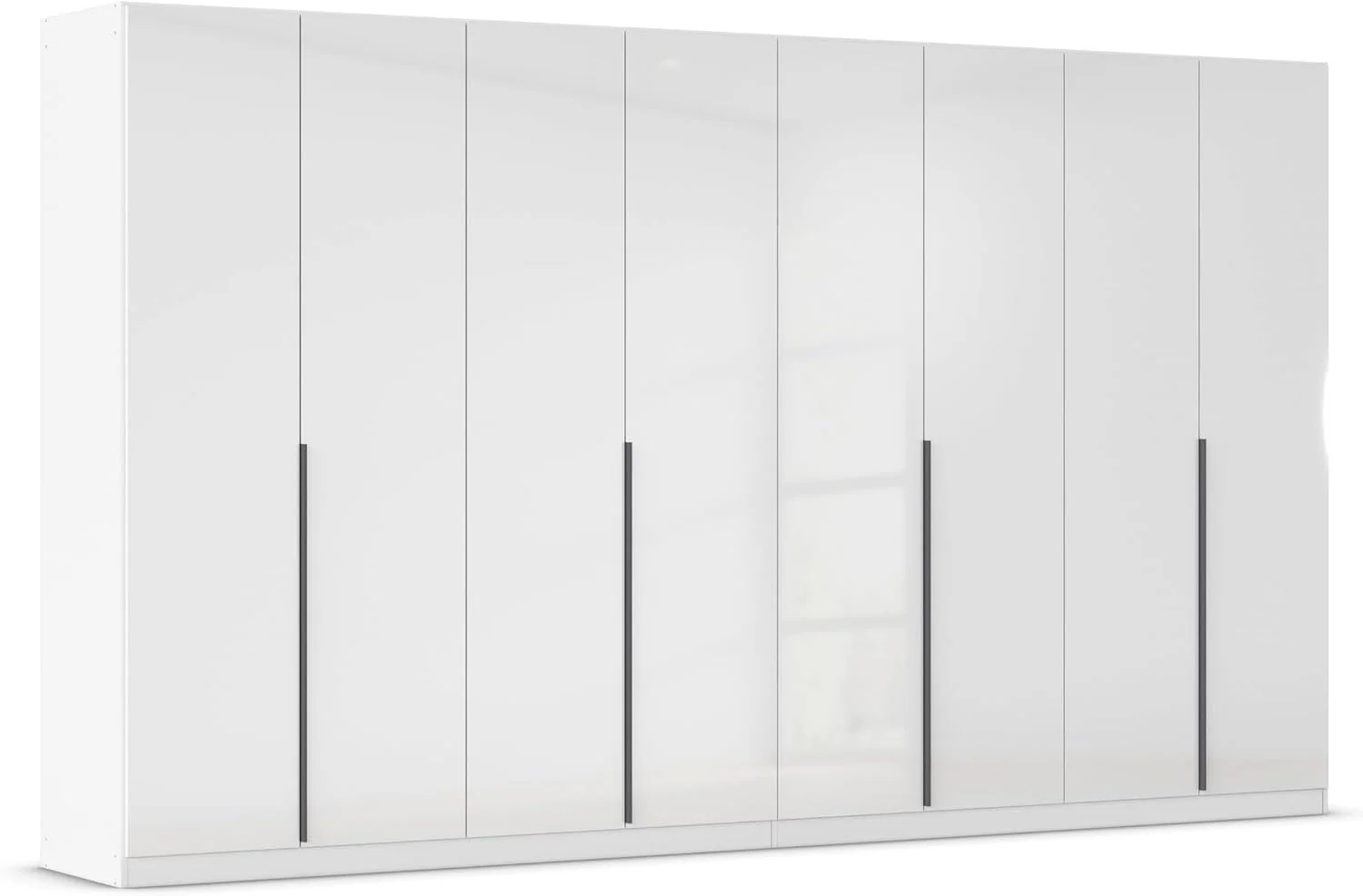 Kleiderschrank Rauch Möbel, 360 cm, Natur, Alabama, Hochglanz Weiß/Weiß, Breite