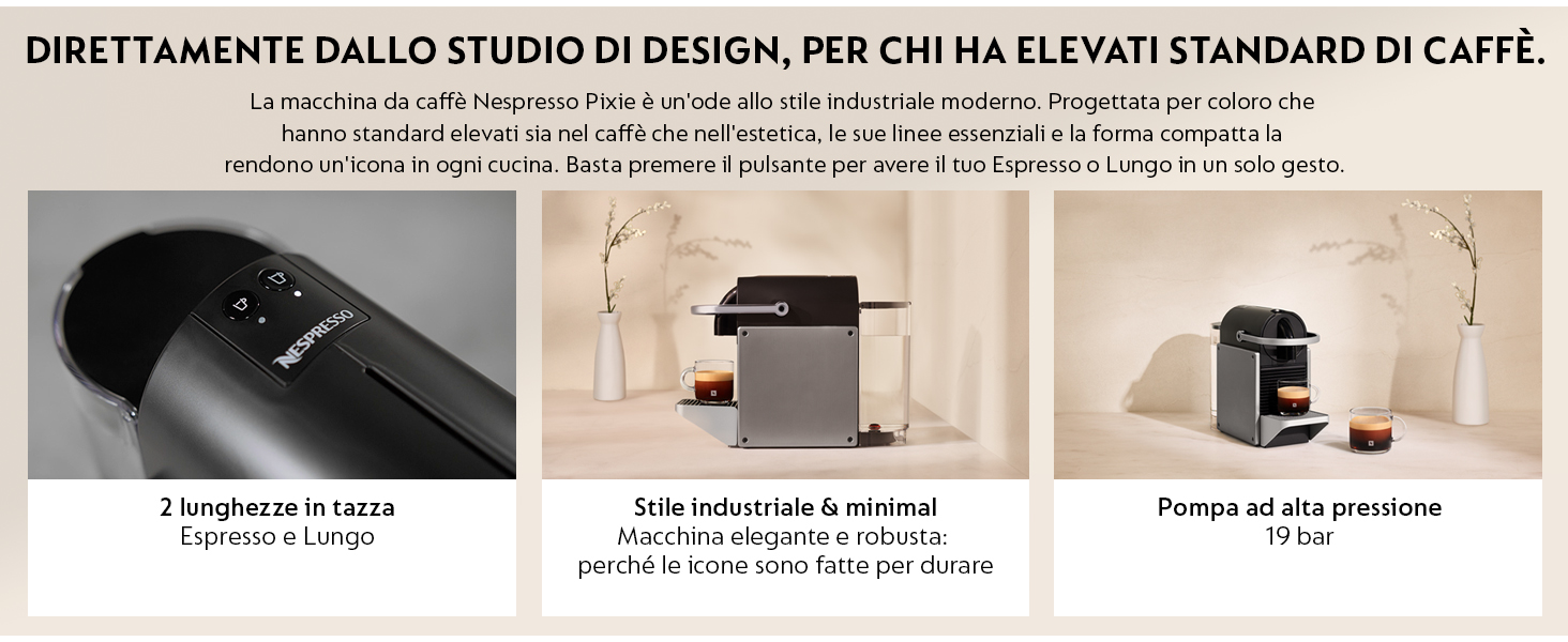 Il testo recita 'Immagine 5' e 'DIRETTA PARTE DALLO STUDIO DI DESIGN, PRES IN PILS LE PARTI STANDARD DI CAFFE'. Diagramma didattico a tre pannelli che mostra le parti della macchina da caffè.