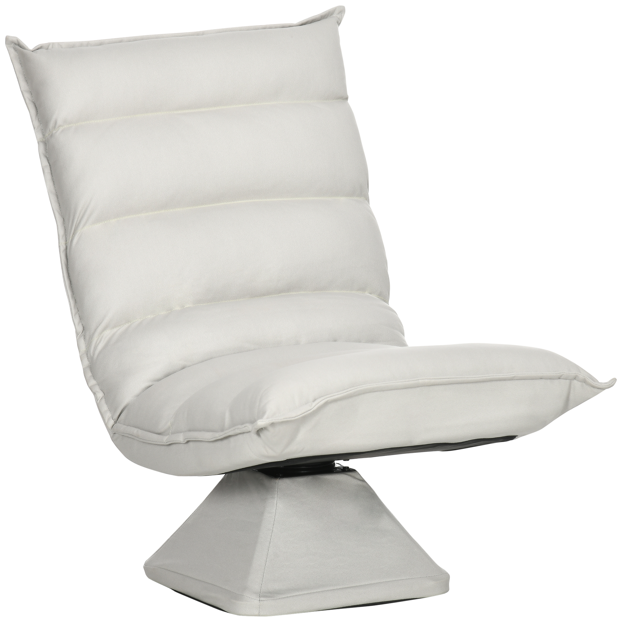 HOMCOM Sessel, drehbar, neigbare Rücklehne, Lederoptik, Stahlrahmen, hellgrau, 62 x 70 x 95 cm