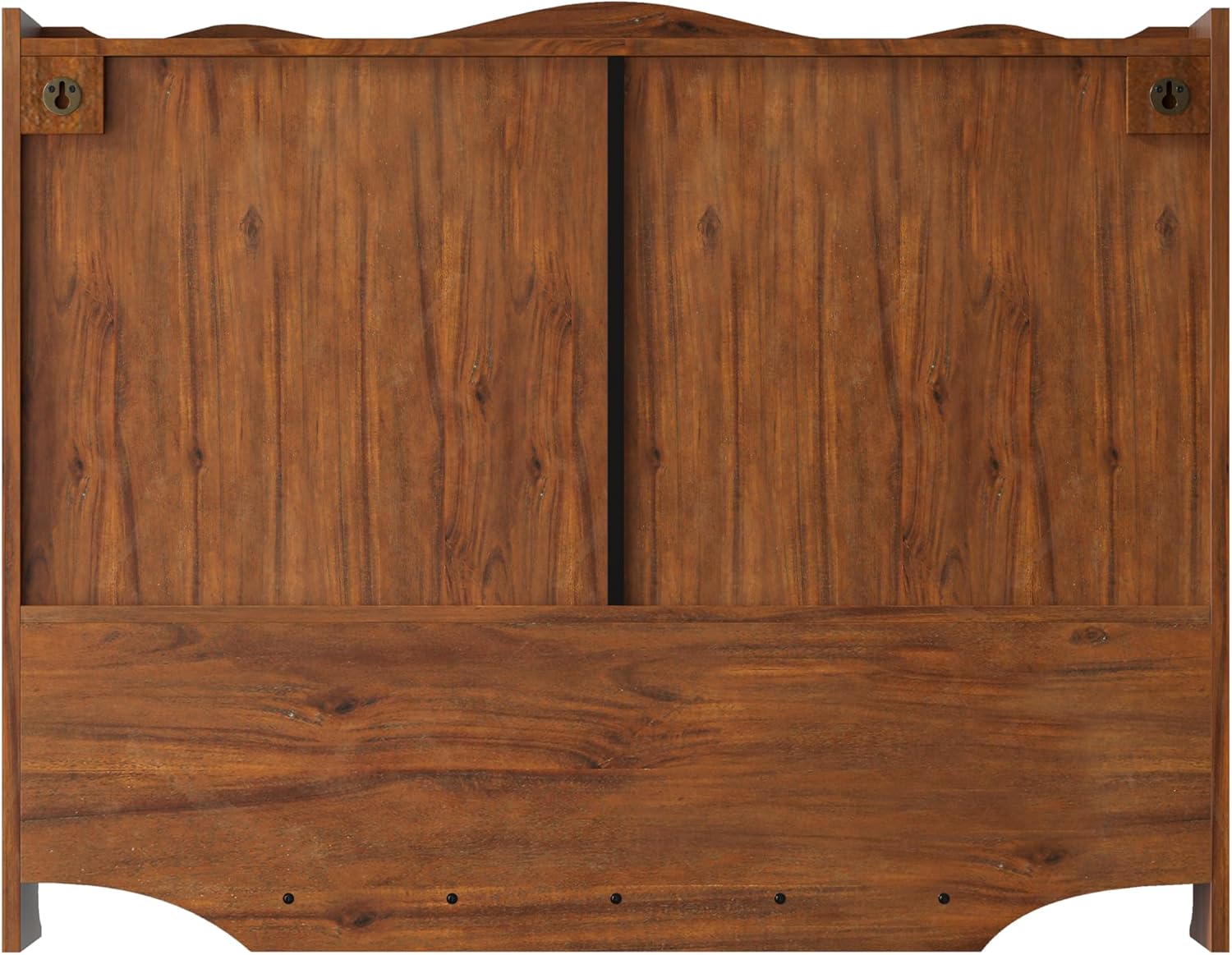 Vetrina sospesa da 100 cm, pensile da cucina, shabby chic, con 4 ante, due ripiani e listello aperto, adatto per bagni, cucine e sala da pranzo (marrone)