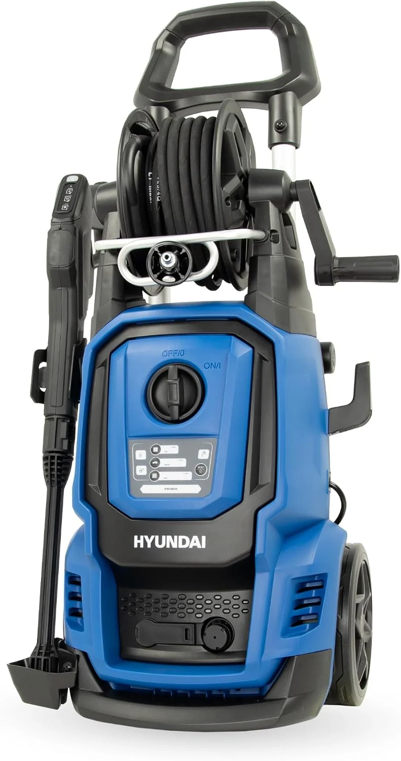 HYUNDAI Hochdruckreiniger HPW2400CRE, 450 l/h, 2400 W, verdreh-sicherer 10m Schlauch, max. 195 bar, EL.-Control, verstellbare Düse, Seifenflasche