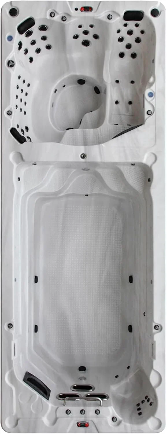 CANADIAN SPA CO. Audiogerät, Weiß, St. Lawrence Schwimm Outdoor Winterfest, 6 Meter, 7 Personen, Swim mit LED Beleuchtung