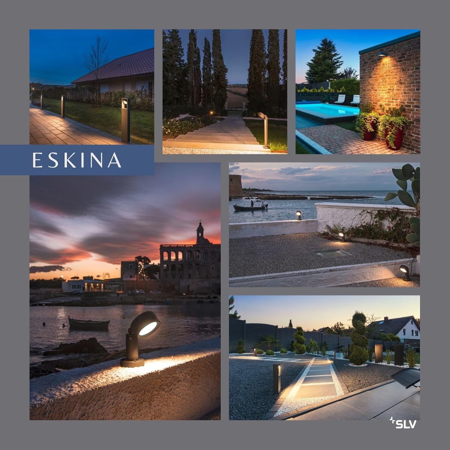 SLV ESKINA FRAME 75 | Stehleuchte, LED Außen-Beleuchtung für Wege, Eingänge, Outdoor Garten-Lampe, Außenleuchte | CCT switch 3000/4000K, IP65, 2400lm, 2x LED Inside, anthrazit