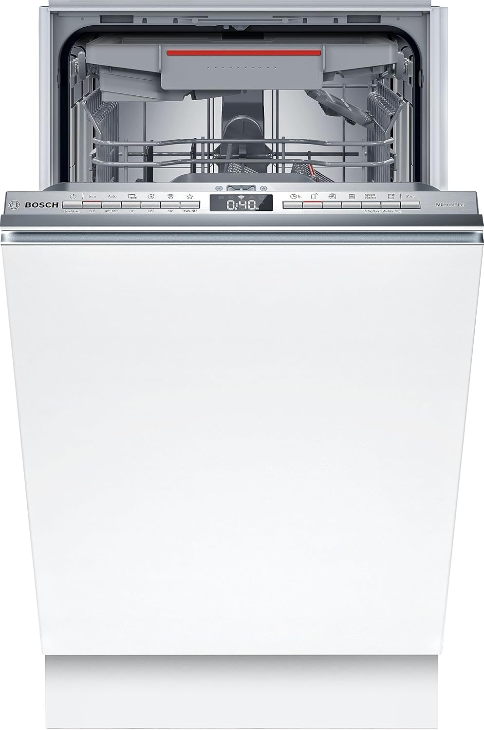 Bosch SPV4EMX25E Serie 4, Lavastoviglie da incasso a scomparsa totale, Home Connect, EfficientDry, TimeLight: Indicatore luminoso, Programma Preferito, 45 cm