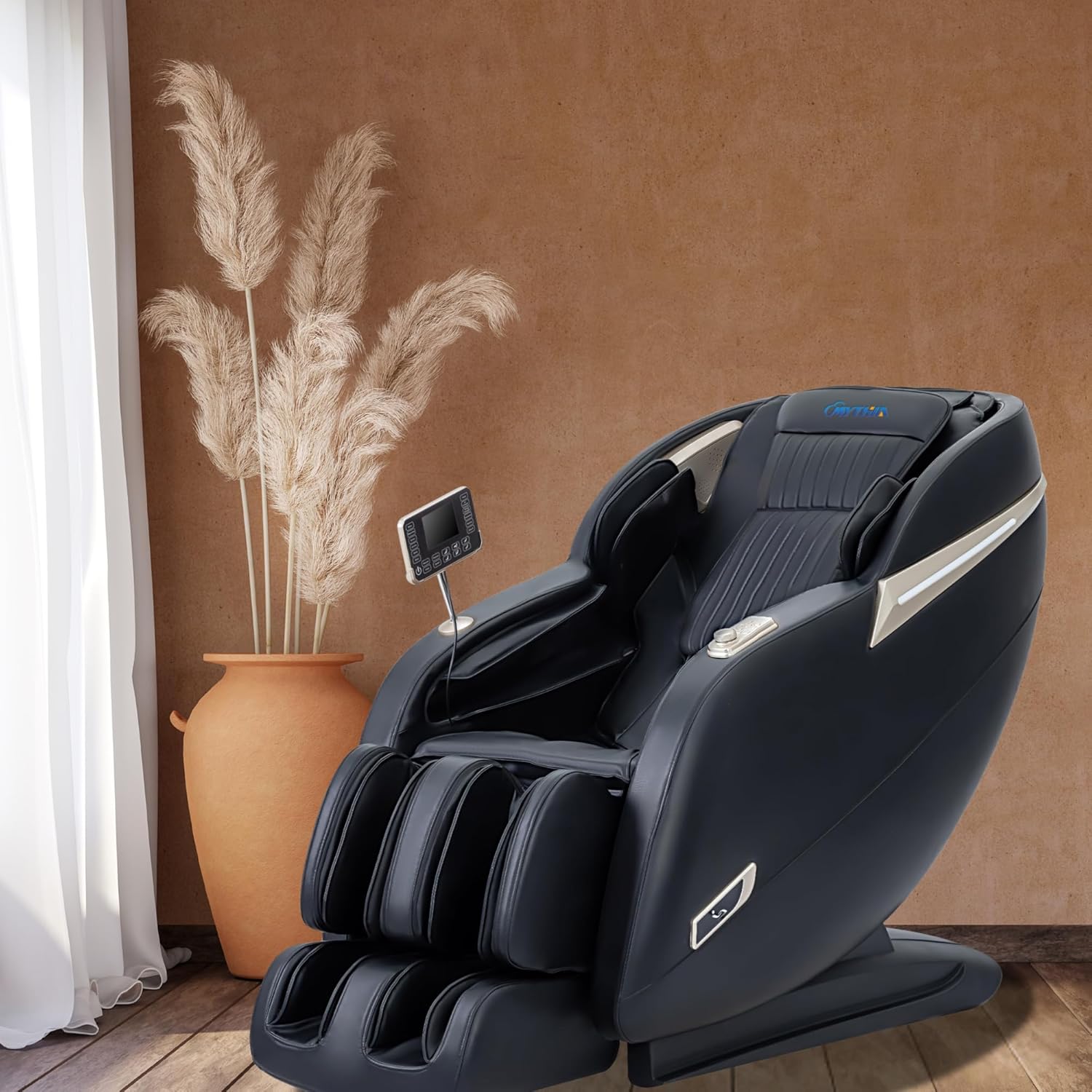 MYTHIA MD906 2026 Massage Chair - Full Body Zero Gravity Recliner with 3D Massage  Heat Therapy  Air Pressure & Foot Roller  Bluetooth & USB Charging Port for Home & Office Use (Black)