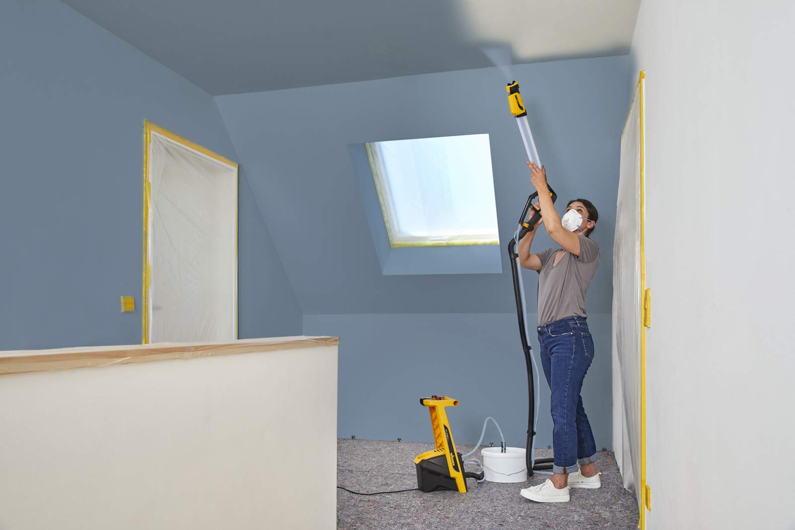 WAGNER Farbsprühsystem W 950 FLEXiO für Wand Latexfarben Lacke Lasuren innen außen 15 m² in 5 min 800 ml 630 W