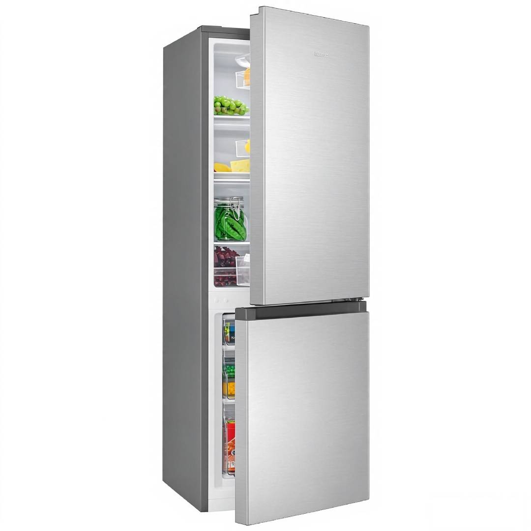 Kühlgefrierkombination KG 322.1 175 Liter Energieeffizienzklasse D 143 cm Inox 3 Glasablagen 3 Gefrierschubladen 39 dB wechselbarer Türanschlag