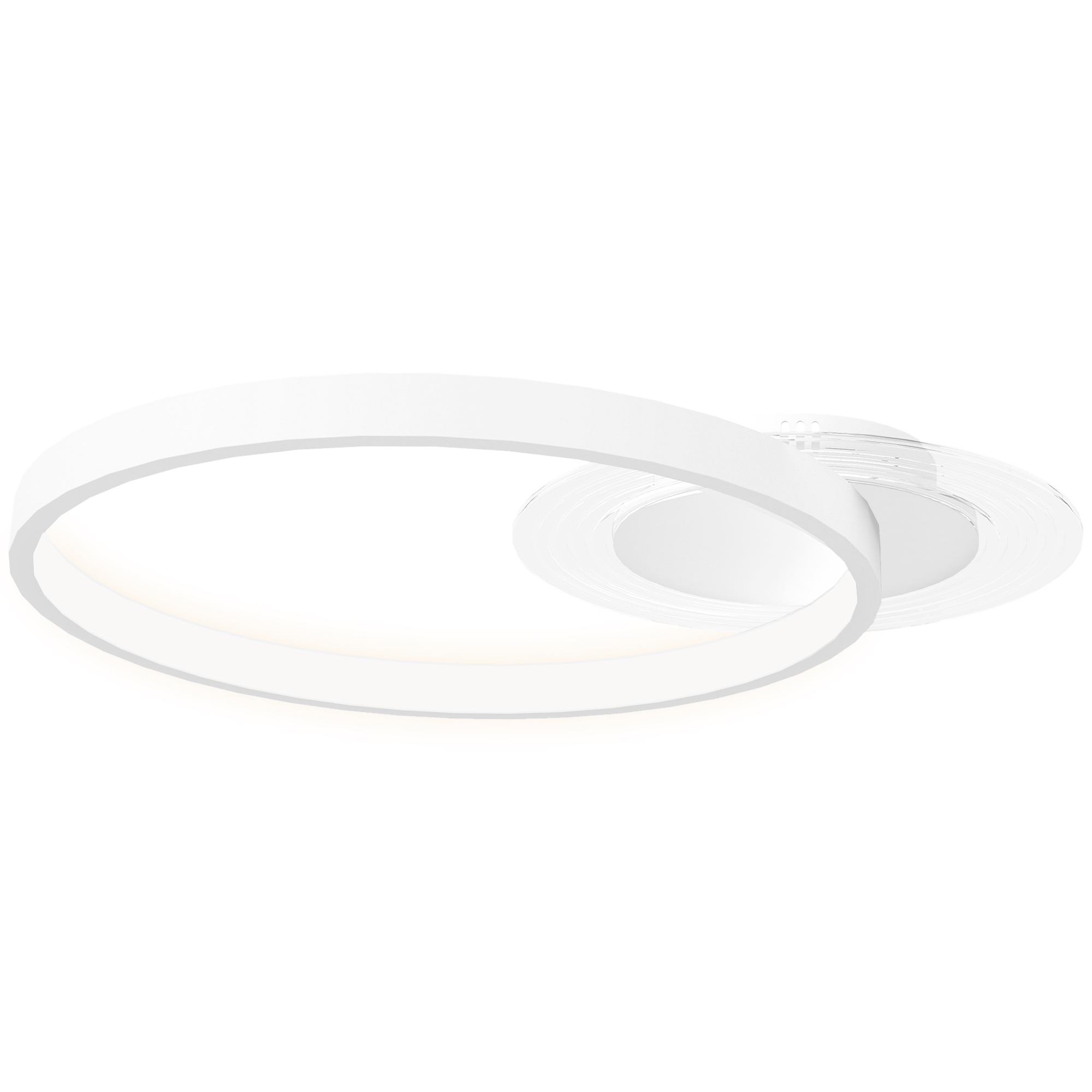 HOMCOM Deckenlampe, Deckenleuchte mit Zwei-Ring-Design, Rund 50 x 40 x 7,4 cm, Weiß