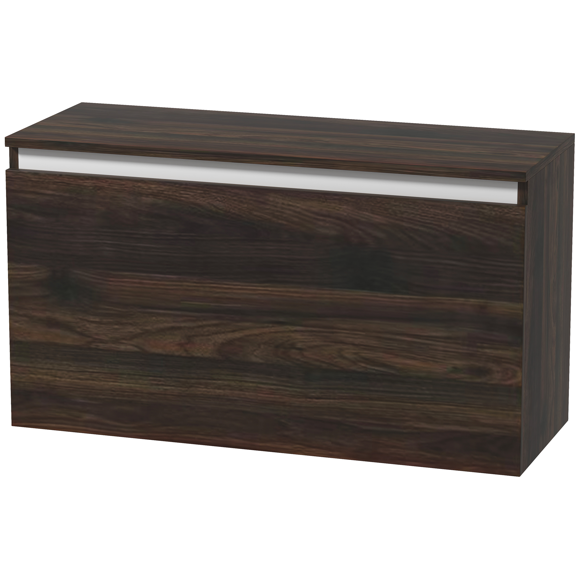HOMCOM Hängender Nachttisch mit Grifflosem Schubfach und Wandhalterung, 80x30x45cm, Nussbaum