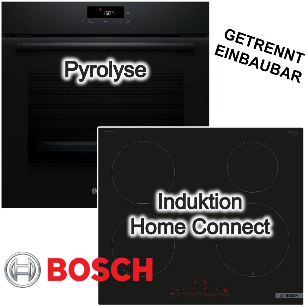 Backofen-Set Pyrolyse 3D Heißluft + Induktionskochfeld HomeConnect PowerBoost