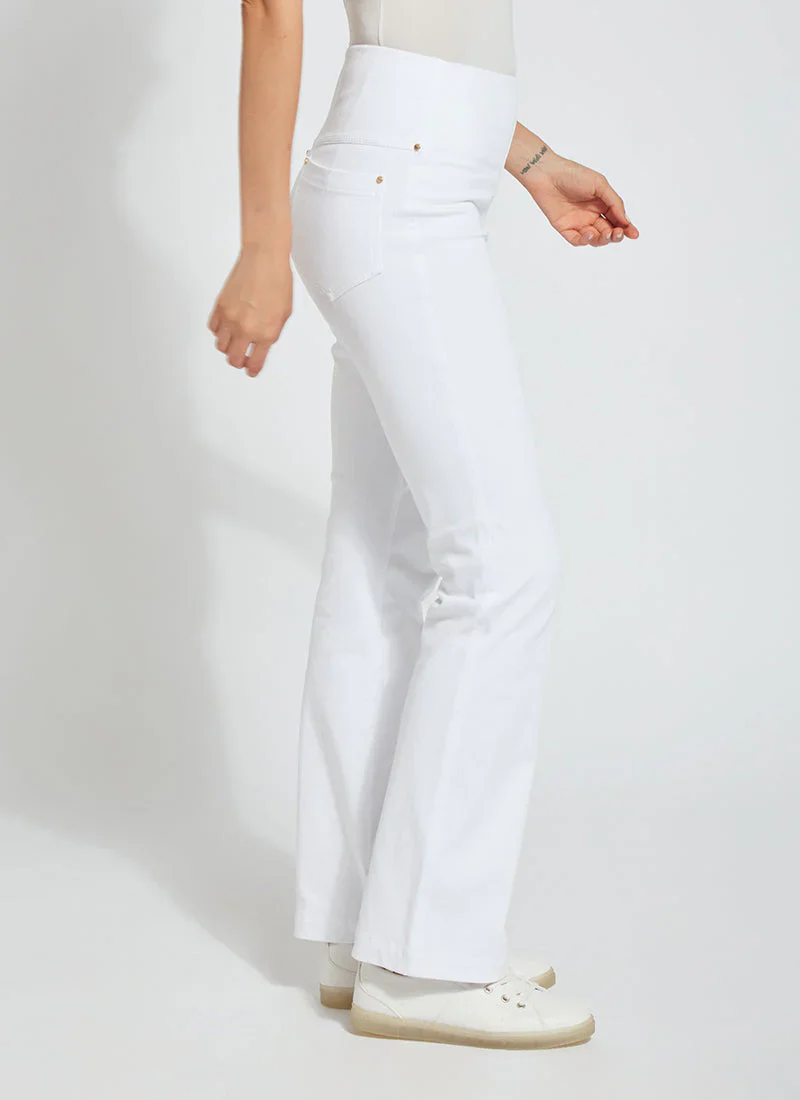 Long Baby Bootcut Jeans in White by Lysse