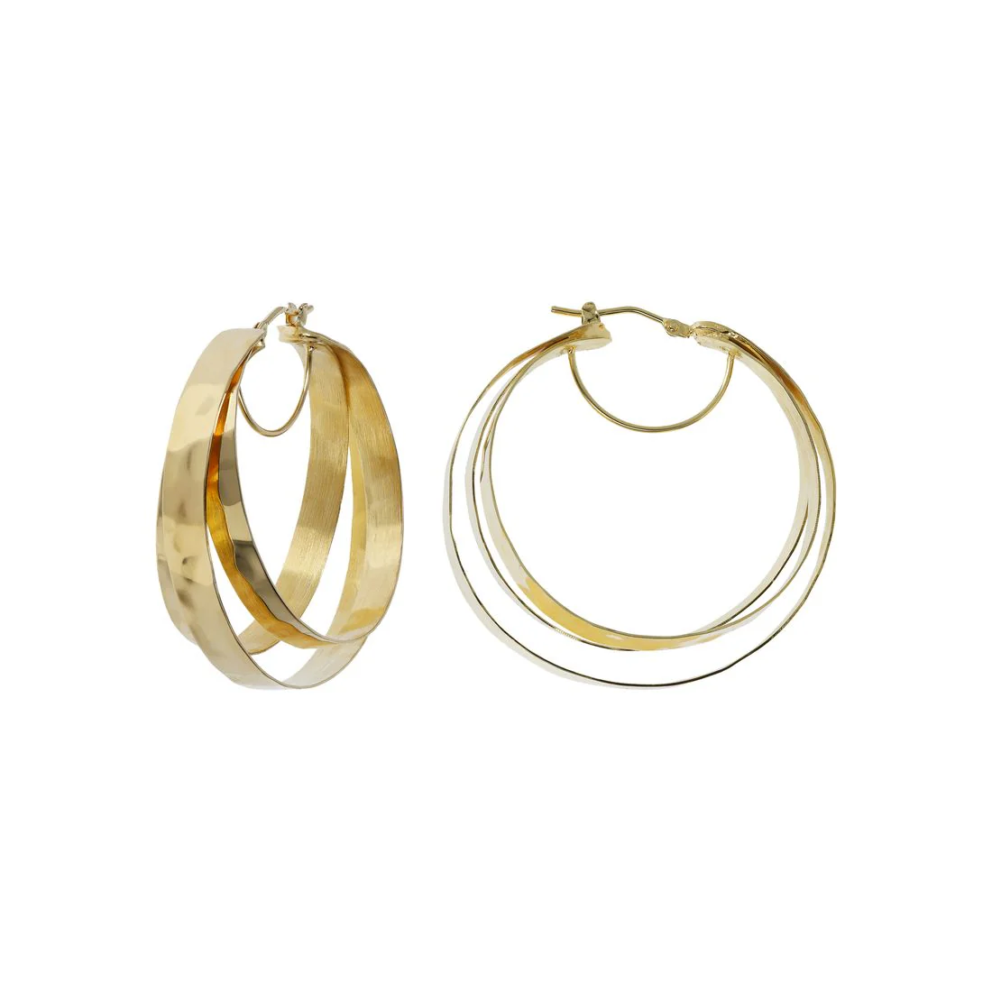 Orecchini pendenti Etrusca Gioielli multicerchi martellati WSET00458.YG