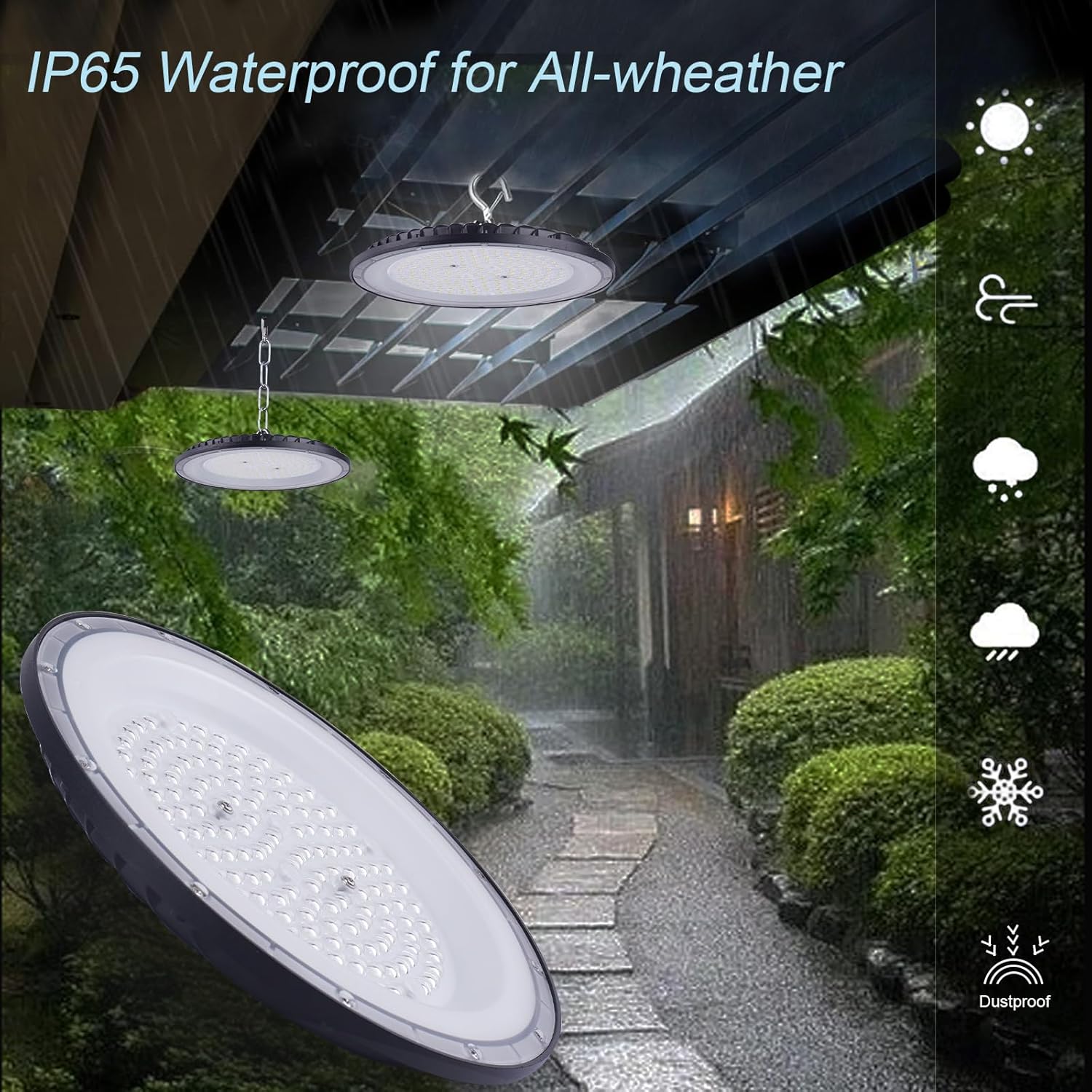 300W UFO LED High Bay Light,Fosingut Superhell 432 LEDs Hallenstrahler UFO LED Werkstattlampe,110lm/W 6500K Kaltweiß IP65 Wasserdichte Industrielampe High Bay Licht für Fabriken,Garage,Lagerhaus-6pcs