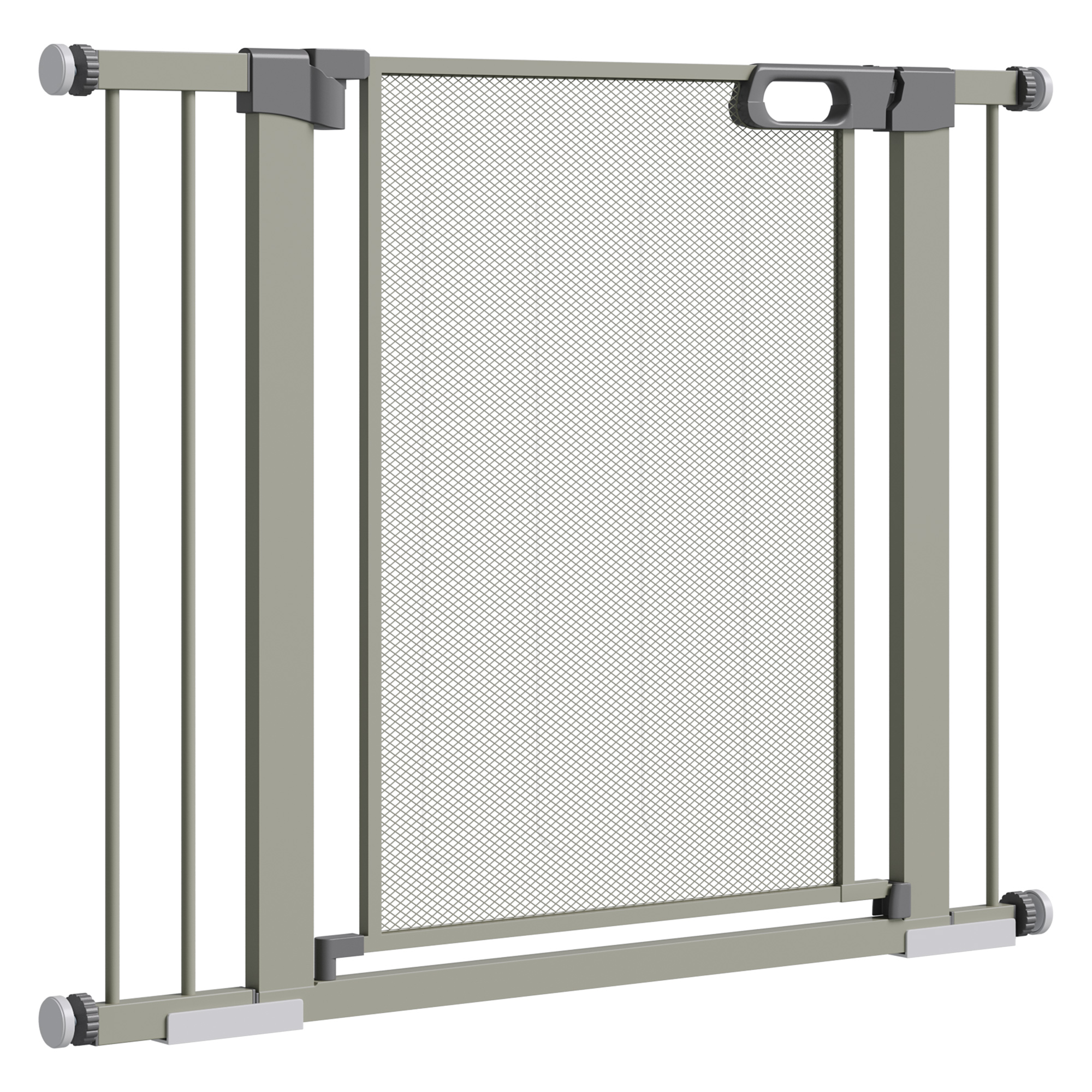 PawHut Treppenschutzgitter für Haustiere mit automatischer Doppelschließung, Breite 75-103 cm Grau