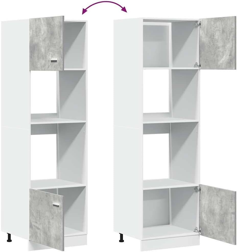 vidaXL Mobile per Microonde “Lyon” Grigio Cemento 60x57x207 cm
