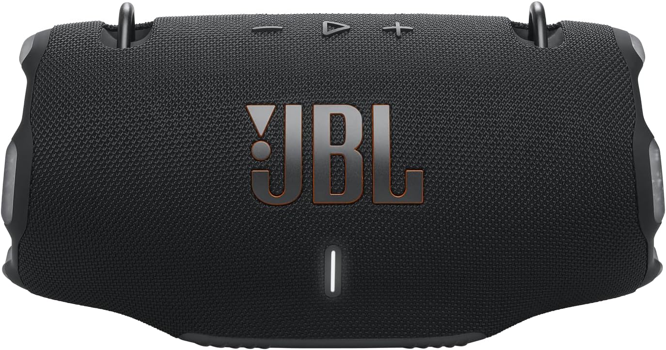 JBL Xtreme 4 Musikbox in Schwarz – Tragbare Bluetooth-Lautsprecher-Box mit tiefem Bass, KI-Sound-Boost und integrierter Powerbank – Wasserfest und staubfest ohne PD-Adapter – 24 Laufzeit