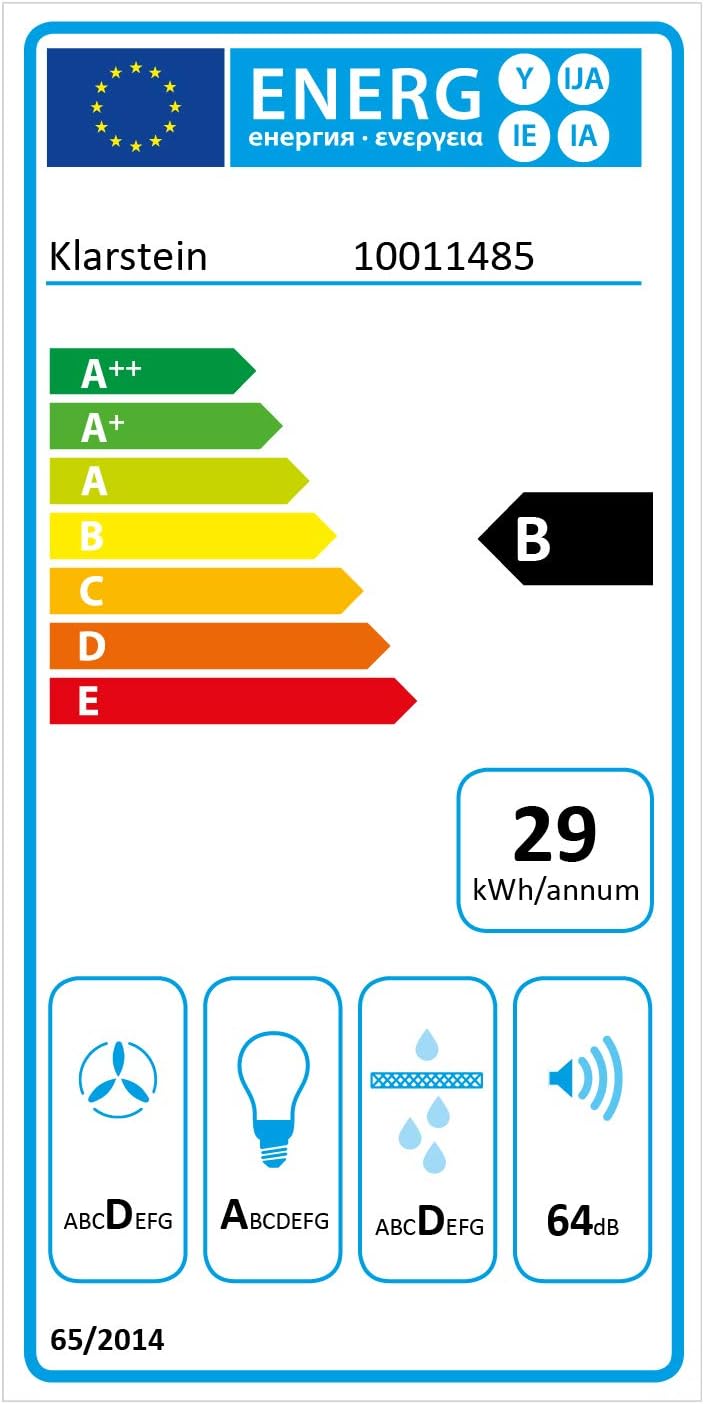 Klarstein TR6WS - Cappa Aspirante in acciaio inox, 6cm, potenza di aspirazione pari a 31m³/h, 3 livelli di potenza, modalità ricircolo disponibile, argento