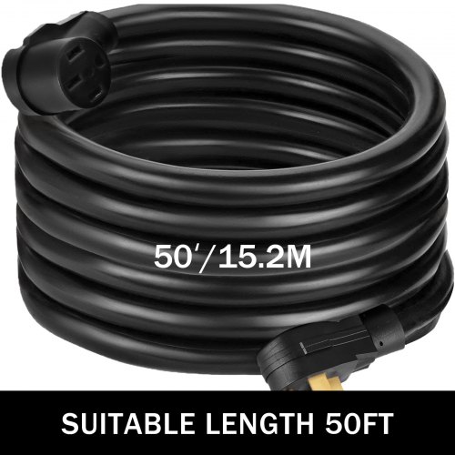 VEVOR Wohnmobil-Netzkabel, 15 m, 40 Ampere, Wohnmobil-Verlängerungskabel, AWG8, 40 Ampere Wohnmobil-Verlängerungskabel, LKW-Anhänger, Wohnmobil, Wohnmobil, Wohnmobil, Kabelgriffe, Griffe, Wohnmobil-An
