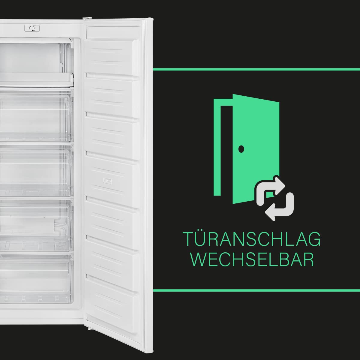 Gefrierschrank GS 7340 mit 168 Liter Nutzinhalt, 4 Sterne Gefrierraum und wechselbarem Türanschlag, weiß