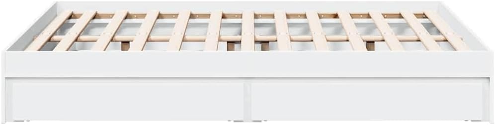 vidaXL Bettgestell, Bett mit Schubladen für Schlafzimmer, Bettrahmen mit Lattenrost, Schlafzimmerbett Doppelbett, Weiß 120x200cm Holzwerkstoff