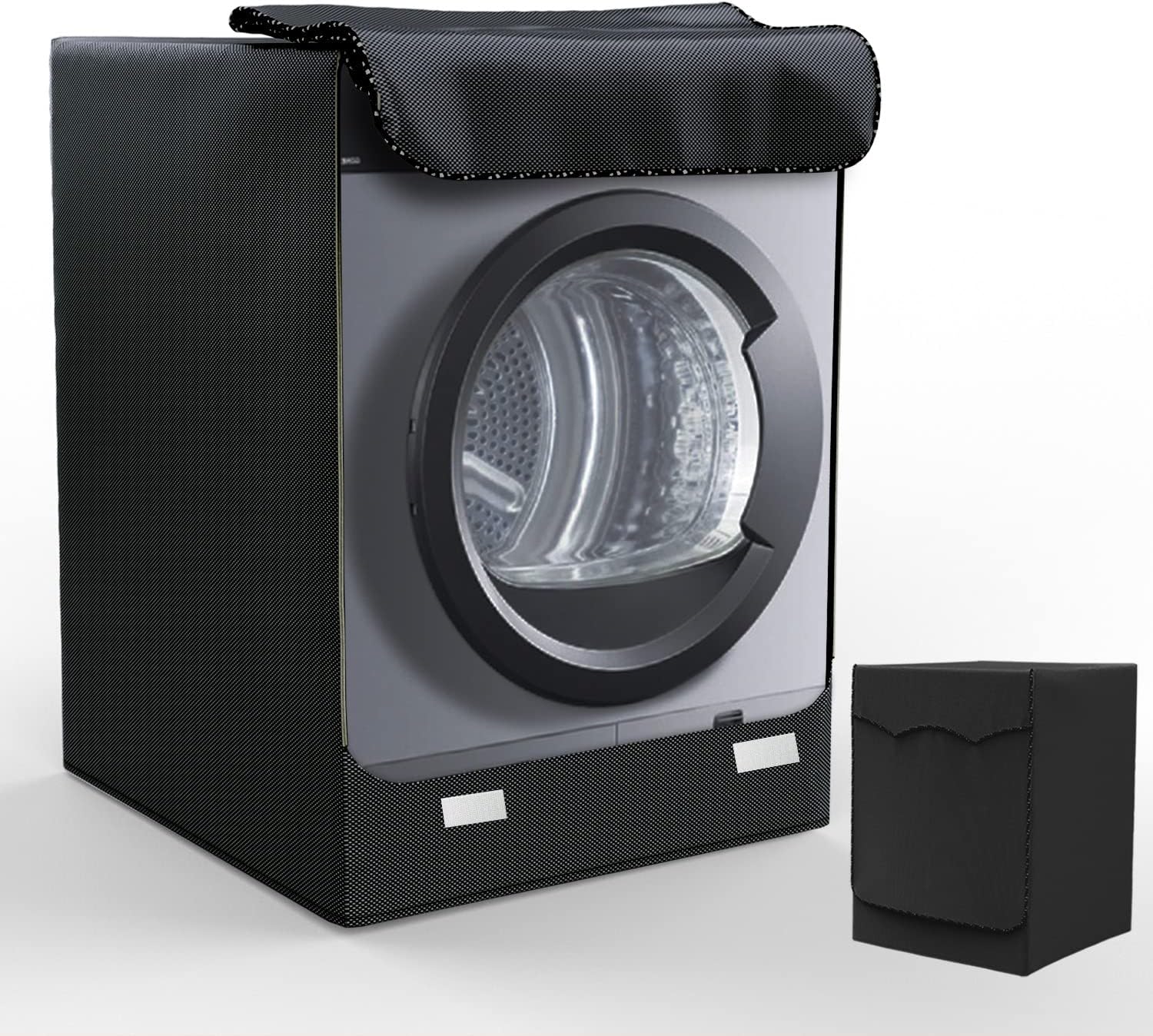 LEESITEC Waterproof Outdoor Washing Machine Cover for Washing Machine and Dryer, Dustproof and Stain Resistant Indoor Washing Machine Cover with Front Openings, Silver (XL 60 × 64 × 85 cm)