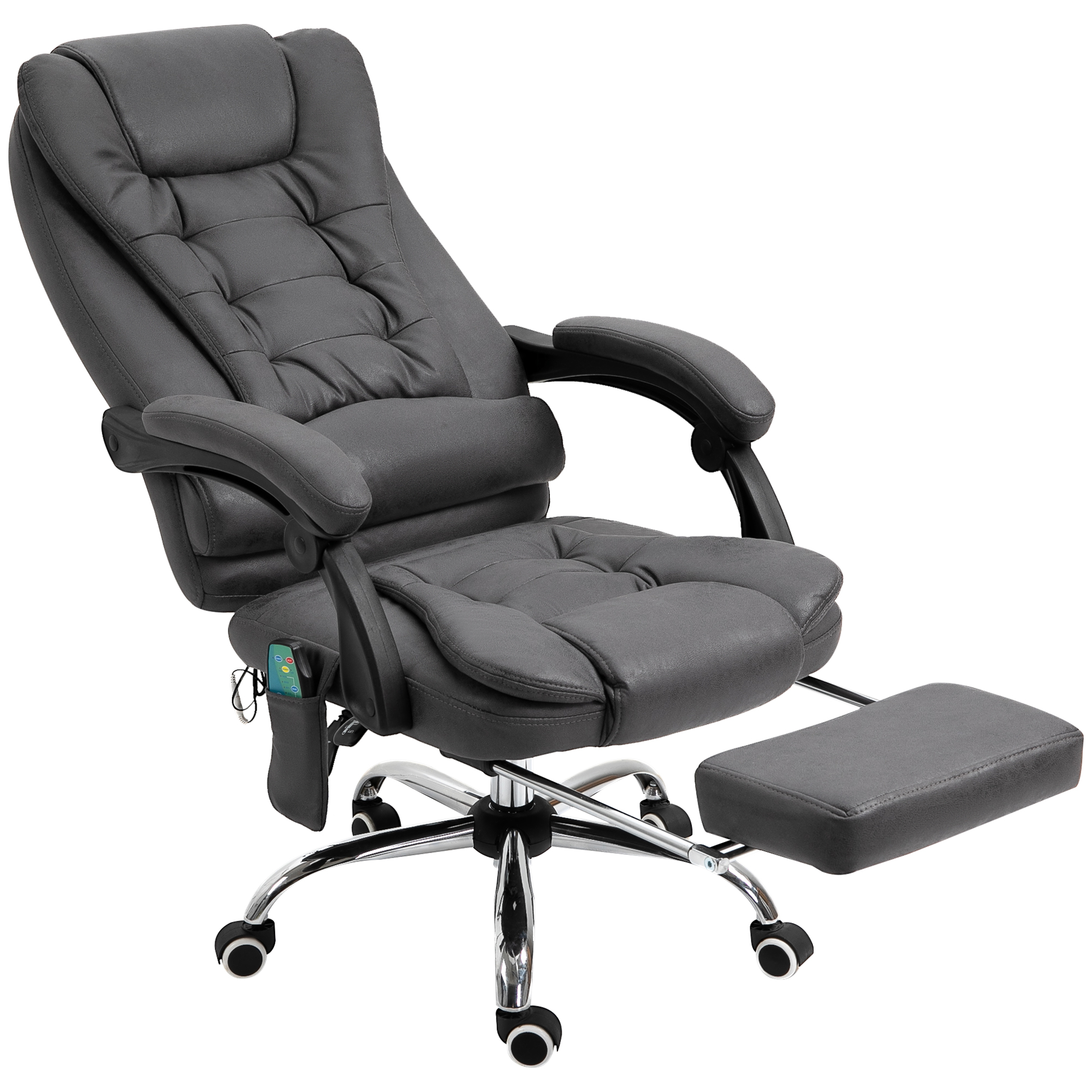 Vinsetto Bürostuhl mit Massagefunktion, ergonomisch, 65x160x104cm, Grau