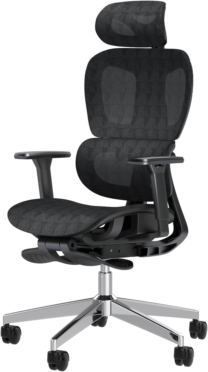 Ergo3D Ergonomic Mesh Office Chair with 3D Armrests, High Back, Black